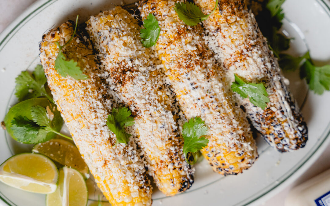 Horseradish Grilled Corn Elote